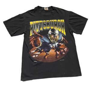 Vintage Pittsburgh Steelers NFL Nutmeg Breakthrough T Shirt Black L